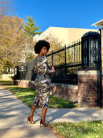 Load image into Gallery viewer, Marble Abstract Midi Dress
