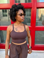 Load image into Gallery viewer, Venice Criss Cross Sports Bra (Espresso) S-L
