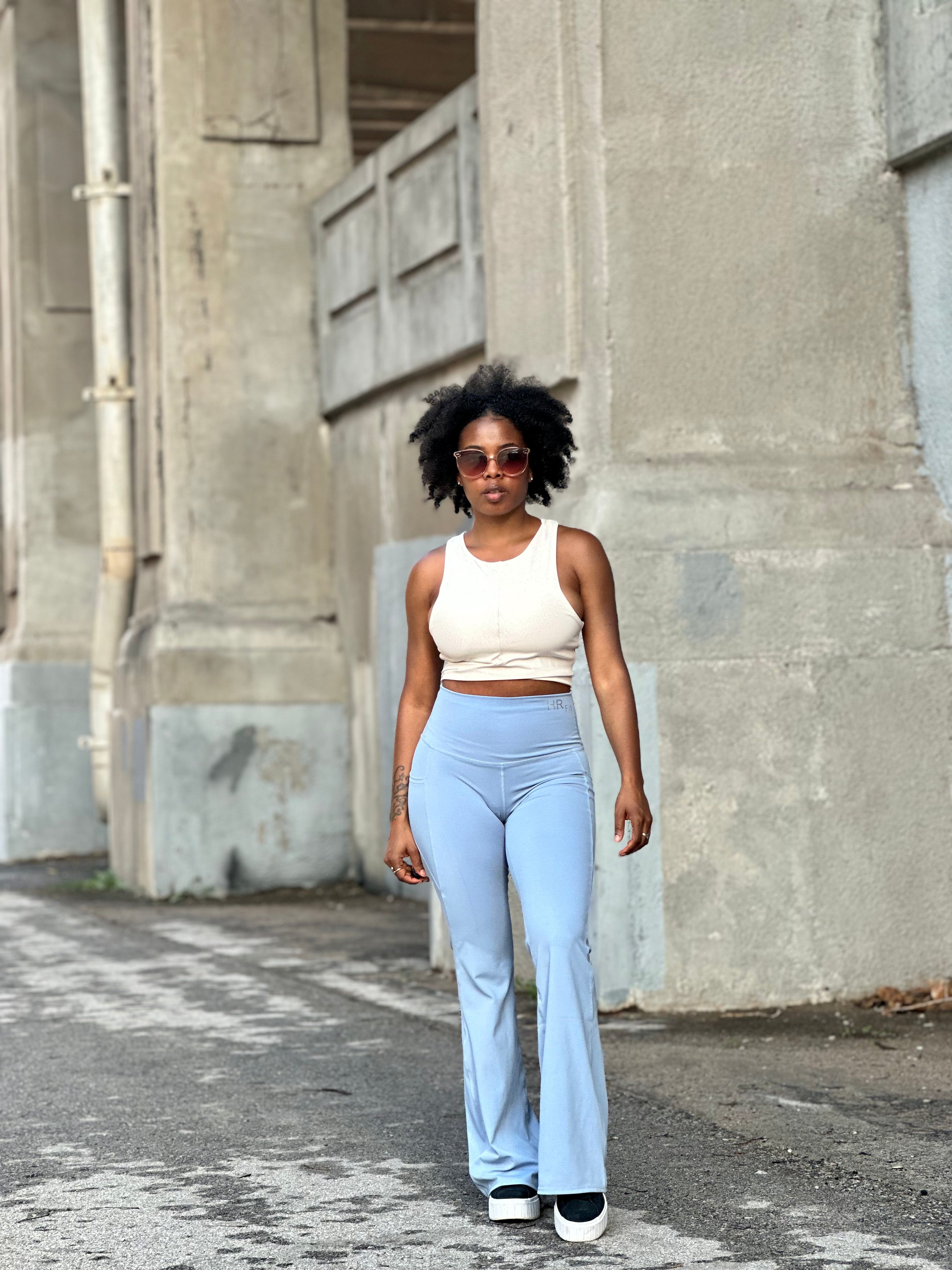 RENA Flare Leggings (Light Blue)