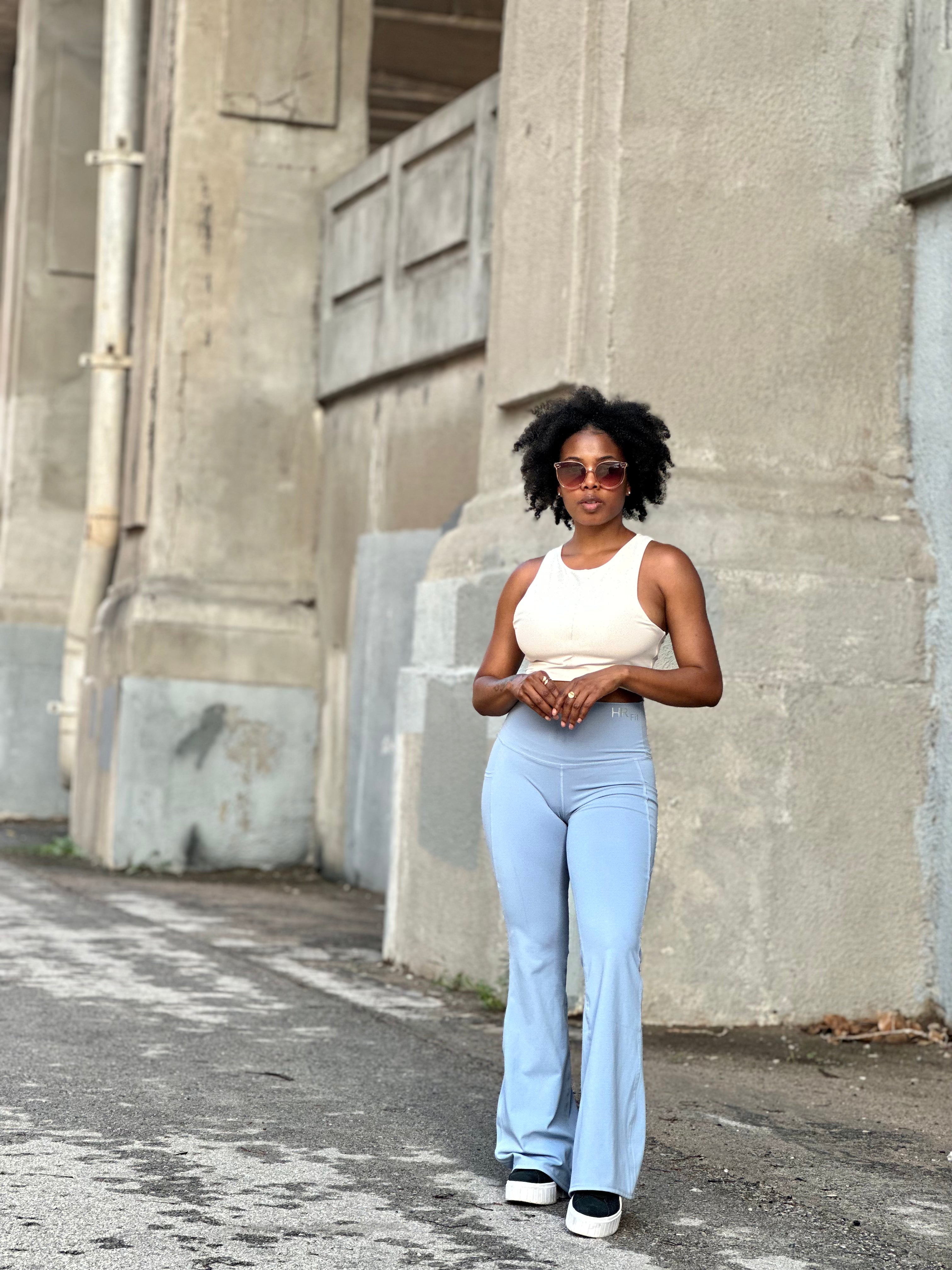 RENA Flare Leggings (Light Blue)