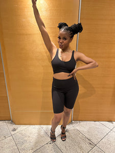 JADE Ribbed Short Set (BLACK)