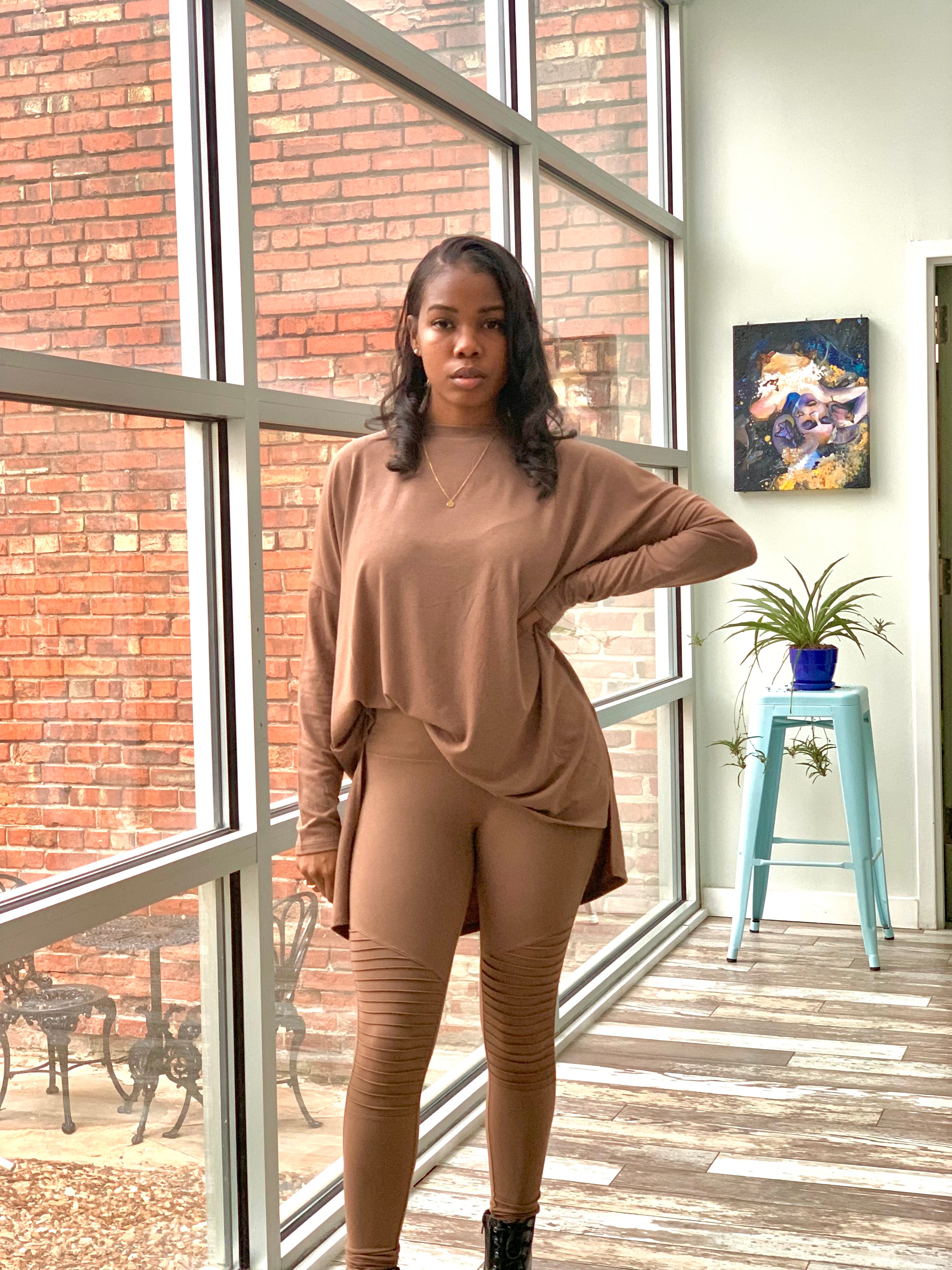 MOTO Legging Set-MOCHA (S-3XL)