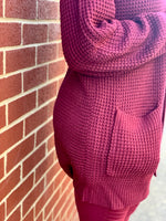 Load image into Gallery viewer, CARLI Waffle Cardigan-Burgundy
