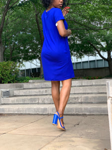 Black dress online royal blue shoes