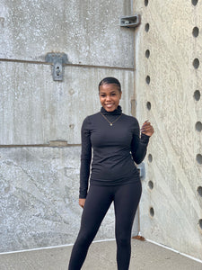 LEAH Turtleneck Set-BLACK