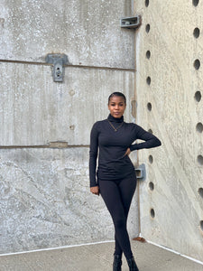 LEAH Turtleneck Set-BLACK