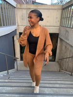 Load image into Gallery viewer, CARLI Waffle Cardigan-Camel

