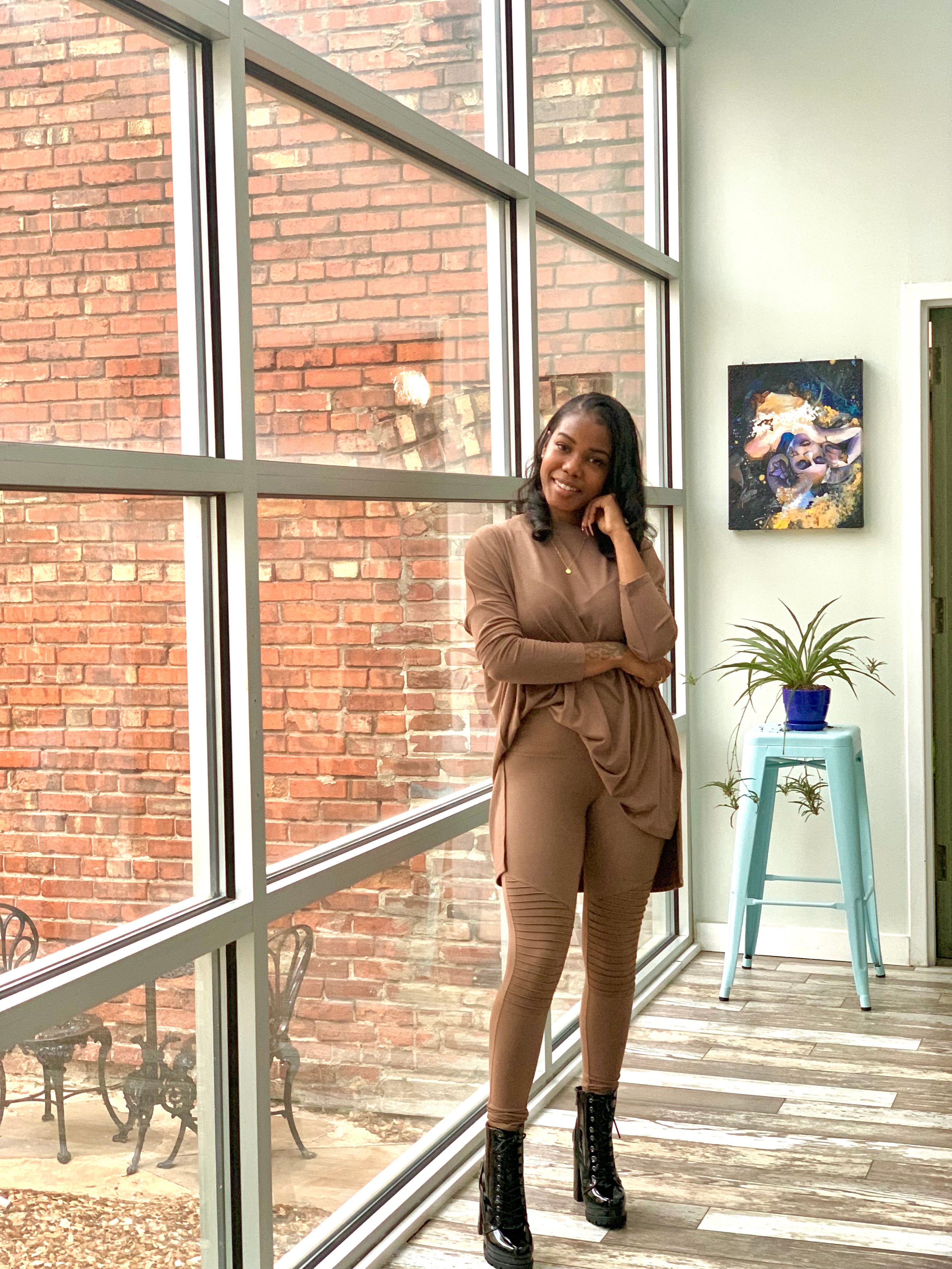 MOTO Legging Set-MOCHA (S-3XL)
