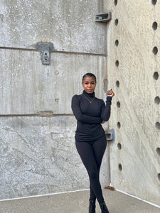 LEAH Turtleneck Set-BLACK