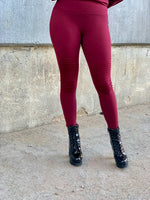 Load image into Gallery viewer, MOTO Leggings -Burgundy
