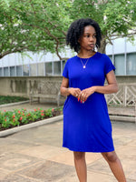 Load image into Gallery viewer, WEEKENDER TShirt Dress (Cobalt Blue)
