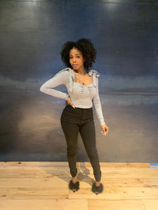 DINA Crop Top-GRAY