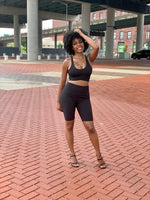 Load image into Gallery viewer, JADE Ribbed Short Set (BLACK)
