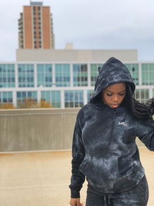 HR Fit Black Tie Dye Hoodie