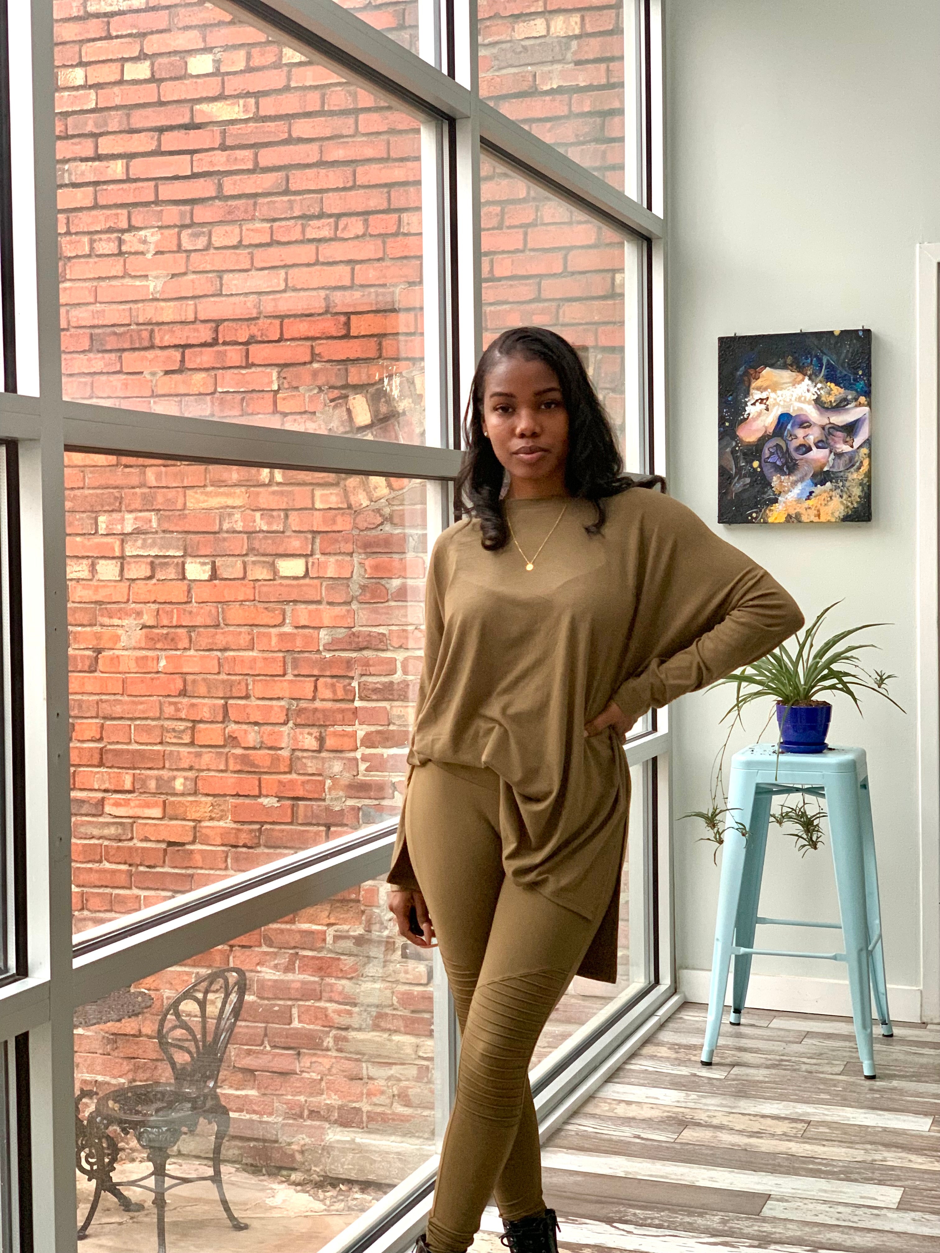 MOTO Legging Set-Dusty Olive