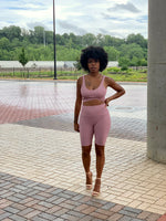 Load image into Gallery viewer, JADE Ribbed Short Set (Mauve)
