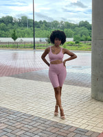 Load image into Gallery viewer, JADE Ribbed Short Set (Mauve)
