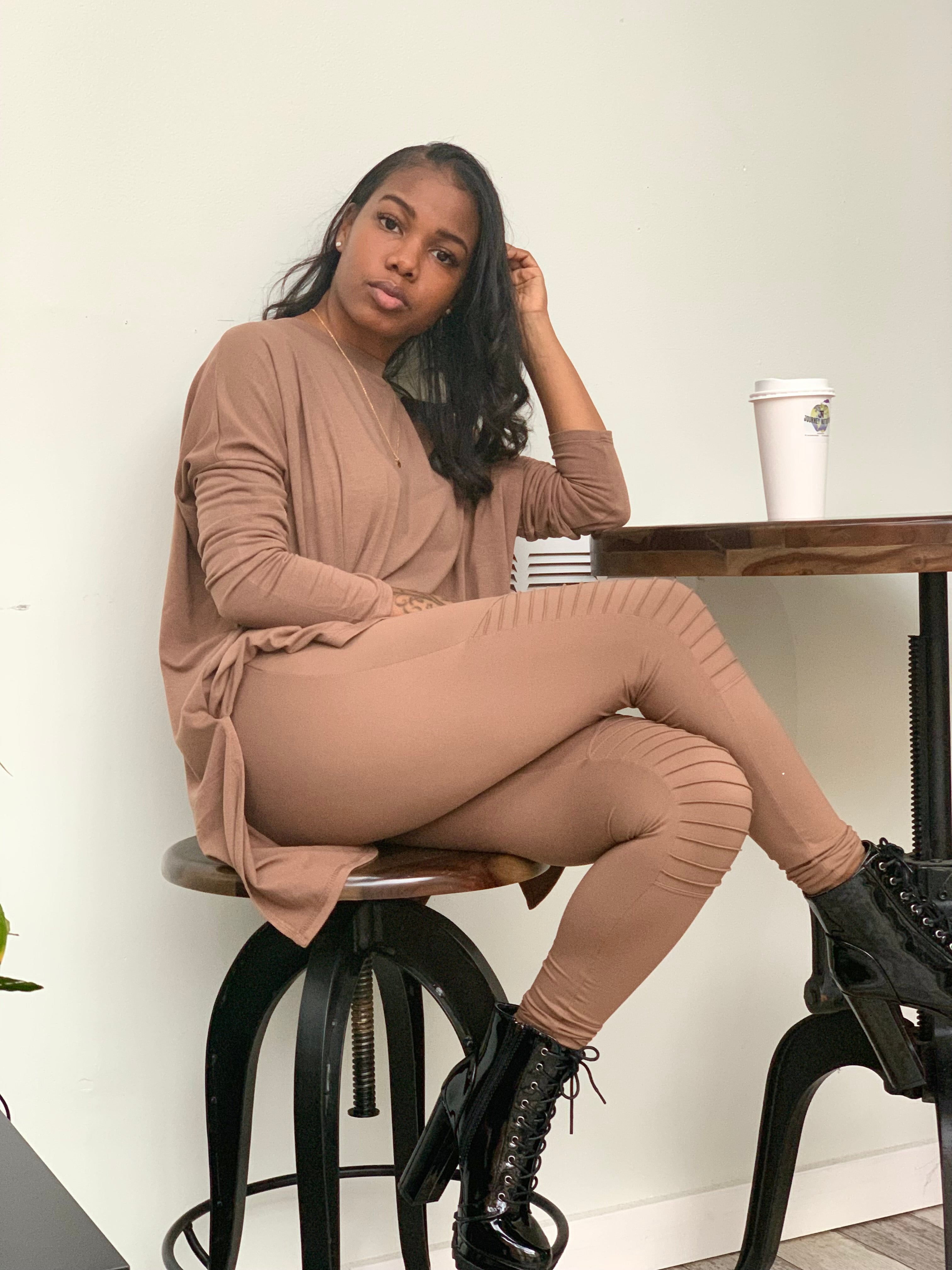 MOTO Legging Set-MOCHA (S-3XL)