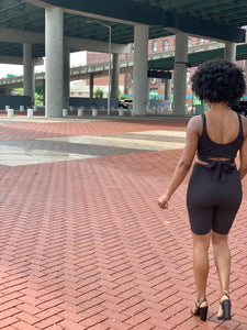 JADE Ribbed Short Set (BLACK)
