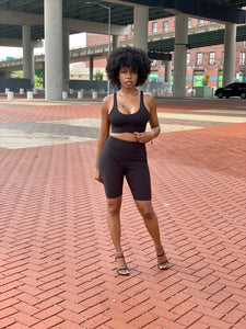 JADE Ribbed Short Set (BLACK)