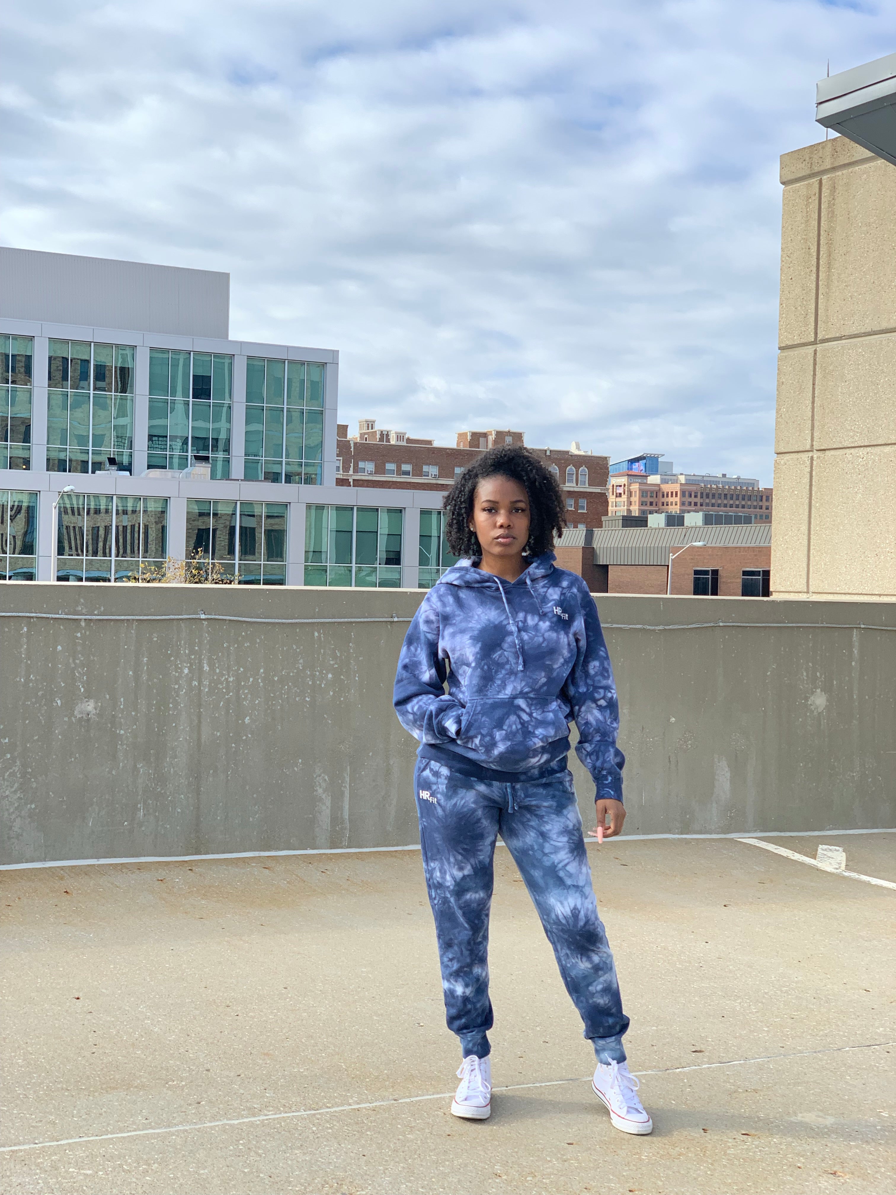 HR Fit Blue Tie Dye Hoodie