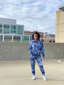 HR Fit Blue Tie Dye Hoodie