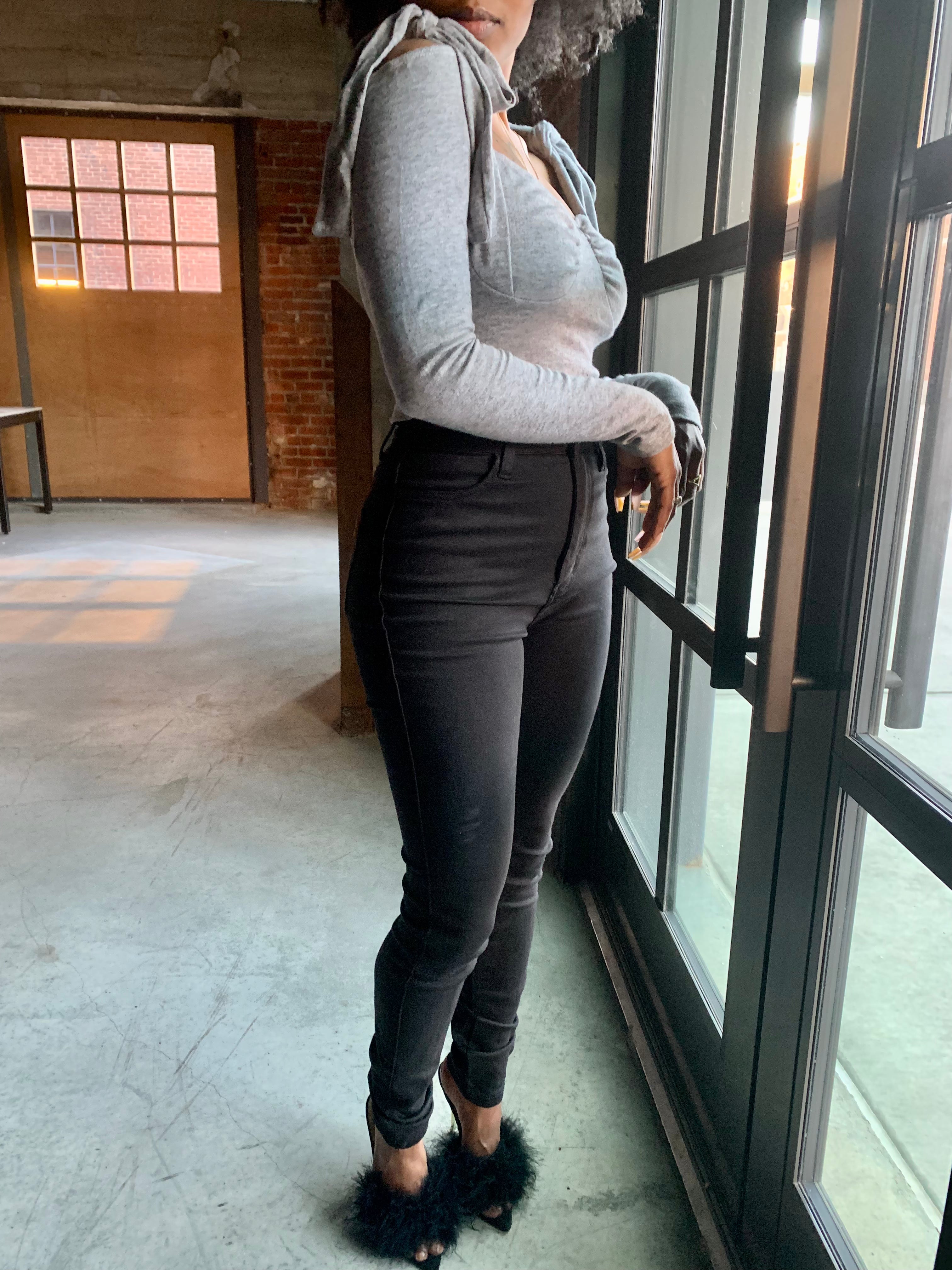 DINA Crop Top-GRAY