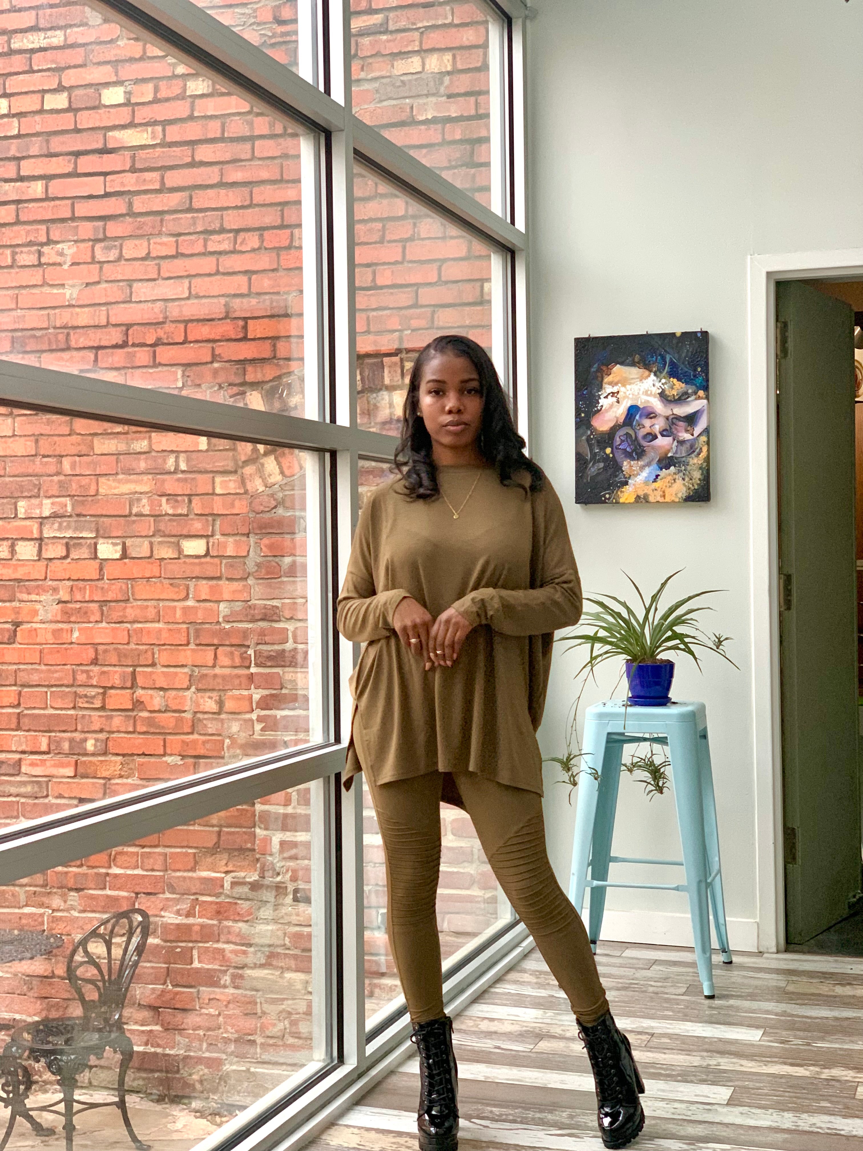MOTO Legging Set-Dusty Olive