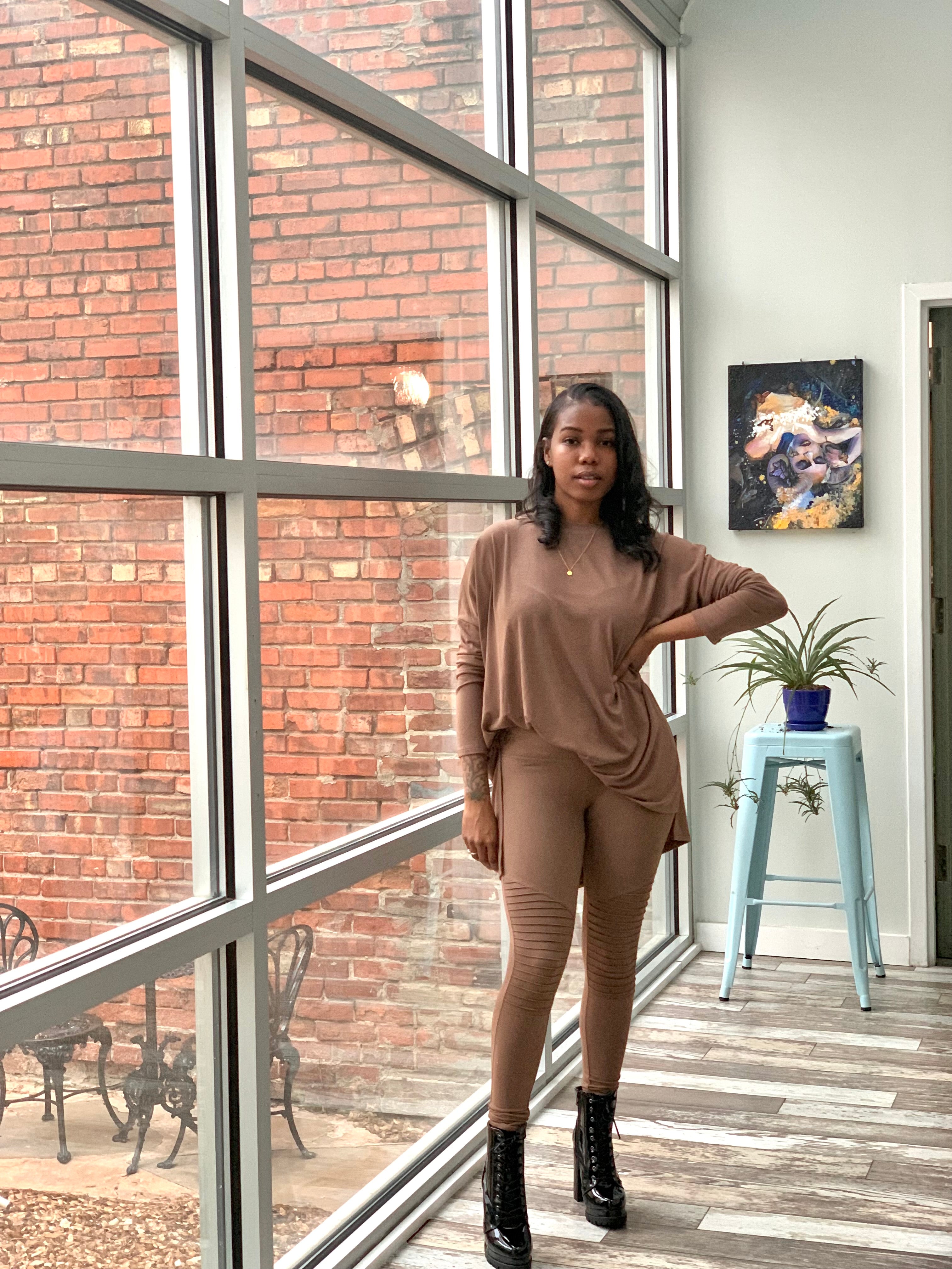 MOTO Legging Set-MOCHA (S-3XL)